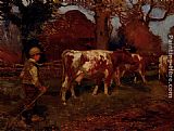 On The Way Home, The Cow Herd by Sir Alfred James Munnings
